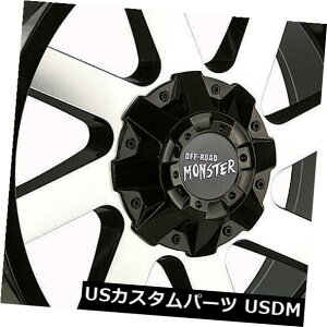 COAzC[ 24x12It[hX^[M80 6x135 / 6x5.5 -44ubN}VzC[Zbgi4j 24x12 Off-Road Monster M80 6x135/6x5.5 -44 Black Machine Wheels Rims Set(4)