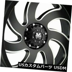 COAzC[ 24x12It[hX^[M07 5x5 / 5x127 -44tbgubN~hzC[Zbgi4j 24x12 Off-Road Monster M07 5x5/5x127 -44 Flat Black Milled Wheels Rims Set(4)