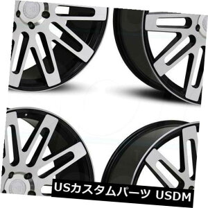 海外輸入ホイール 24x10ロードフォースRF24 5x130 35ブラックポリッシュホイールリムセット(4) 24x10 Road Force RF24 5x130 35 Black Polish Wheels Rims Set(4)