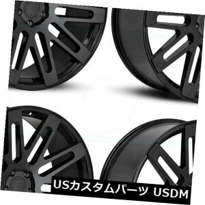 海外輸入ホイール 24x10ロードフォースRF24 5x120 32グロスブラックホイールリムセット(4) 24x10 Road Force RF24 5x120 32 Gloss Black Wheels Rims Set(4)