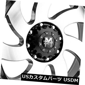 COAzC[ 24x12It[hX^[M07 6x5.5 / 6x139.7 -44ubN}VzC[Zbgi4j 24x12 Off-Road Monster M07 6x5.5/6x139.7 -44 Black Machine Wheels Rims Set(4)