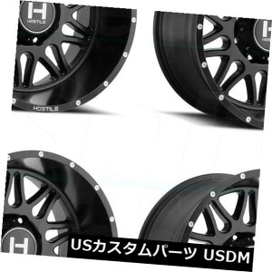 �C�O�A���z�C�[�� 22x10�G�ΓI��H111 Blaze 6x135 -25�t���u���b�N�z�C�[�������Z�b�g�i4�j 22x10 Hostile H111 Blaze 6x135 -25 Full Black Wheels Rims Set(4) �y���s�A���i�z