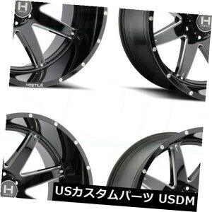 �C�O�A���z�C�[�� 20x12�G�ΓI��H109�A���t�@6x5.5 / 6x139.7 -44�u���b�N�~���h�z�C�[�������Z�b�g�i4�j 20x12 Hostile H109 Alpha 6x5.5/6x139.7 -44 Black Milled Wheels Rims Set(4) �y���s�A���i�z