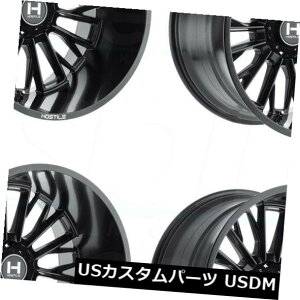 �C�O�A���z�C�[�� 22x10�G�ΓI��H114�t���[���[6x135 -25�t���u���b�N�z�C�[�������Z�b�g�i4�j 22x10 Hostile H114 Fury 6x135 -25 Full Black Wheels Rims Set(4) �y���s�A���i�z