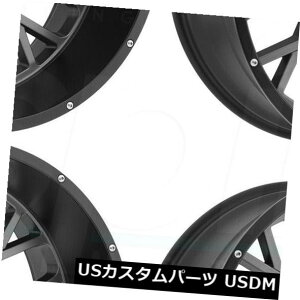 �C�O�A���z�C�[�� 24x12 Vision 412���b�J�[5x5.5 / 5x139.7 -51�K�����^���u���b�N���b�v�z�C�[�������Z�b�g�i4�j 24x12 Vision 412 Rocker 5x5.5/5x139.7 -51 Gunmetal Black Lip Wheels Rims Set(4)