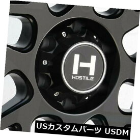 海外輸入ホイール 20x12敵対的なH108スプロケット5x5.5 / 5x139.7 -44フルブラックホイールリムセット（4） 20x12 Hostile H108 Sprocket 5x5.5/5x139.7 -44 Full Black Wheels Rims Set(4)