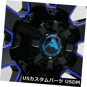 COAzC[ 20x12AJIt[hA108 6x135 -44ubN~hu[zC[Zbgi4j 20x12 American Off-Road A108 6x135 -44 Black Milled Blue Wheels Rims Set(4)
