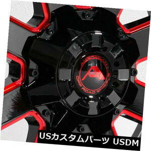 COAzC[ 20x12AJIt[hA108 6x135 / 6x5.5 -44ubN~hbhzC[Zbgi4j 20x12 American Off-Road A108 6x135/6x5.5 -44 Black Milled Red Wheels Rim Set(4)