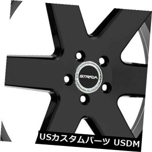 �C�O�A���z�C�[�� 26x10 Strada S60 Coda 6x5.5 / 6x139.7 24�X�e���X�u���b�N�z�C�[�������Z�b�g�i4�j 26x10 Strada S60 Coda 6x5.5/6x139.7 24 Stealth Black Wheels Rims Set(4)