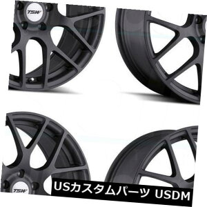 海外輸入ホイール 17x8 TSWニュルブルクリンク5x108 40ガンメタルホイールリムセット(4) 17x8 TSW Nurburgring 5x108 40 Gunmetal Wheels Rims Set(4)