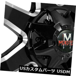 COAzC[ 22x12It[hX^[M08 5x5 / 5x5.5 -44ubN~hzC[Zbgi4j 22x12 Off-Road Monster M08 5x5/5x5.5 -44 Black Milled Wheels Rims Set(4)
