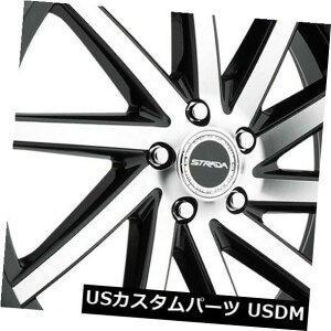 �C�O�A���z�C�[�� 26x9.5 Strada S41 Sega 5x115 15�u���b�N�}�V���z�C�[�������Z�b�g�i4�j 26x9.5 Strada S41 Sega 5x115 15 Black Machine Wheels Rims Set(4) �y���s�A���i�z