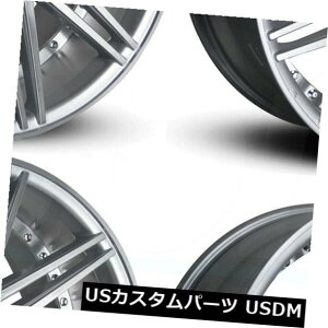 �C�O�A���z�C�[�� 22x9 / 22x10.5���[�h�t�H�[�XRF11 5x114.3 15/20�V���o�[�Q�[�u���X�g���[�_�[�t�F���Q���Z�b�g�i4�j 22x9/22x10.5 Road Force RF11 5x114.3 15/20 Silber Geb?rstet R?der Felgen Set (4) �y���s�A���i�z