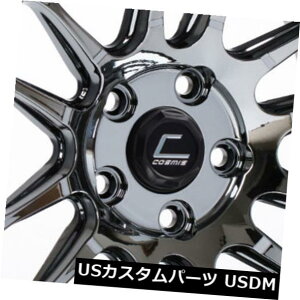 COAzC[ 18x11 Cosmis XT-206R 5x114.3 8̃ubNN[zC[Zbgi4j 18x11 Cosmis XT-206R 5x114.3 8 Black Chrome Wheels Rims Set(4)