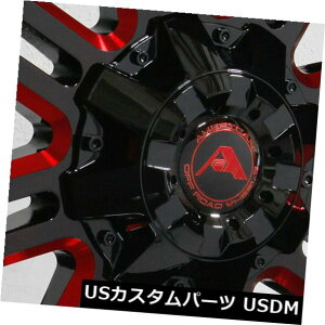COAzC[ 20x10AJIt[hA106 6x135 -24ubN~hbhzC[Zbgi4j 20x10 American Off-Road A106 6x135 -24 Black Milled Red Wheels Rims Set(4)