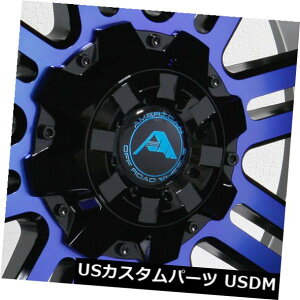 COAzC[ 20x14AJIt[hA106 8x170 -76ubN}VjOhu[zC[Zbgi4j 20x14 American Off-Road A106 8x170 -76 Black Machined Blue Wheels Rims Set(4)
