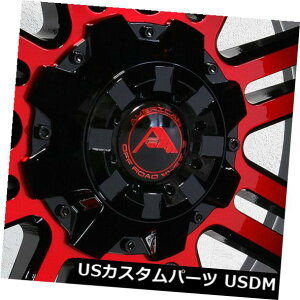 COAzC[ 20x14AJIt[hA106 8x170 -76ubN}VjObhzC[Zbgi4j 20x14 American Off-Road A106 8x170 -76 Black Machined Red Wheels Rims Set(4)