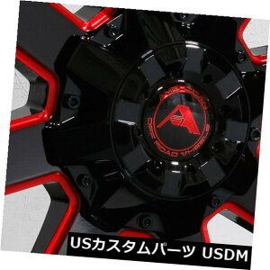 COAzC[ 20x10AJIt[hA108 8x6.5 / 8x165.1 -24ubN~hbhzC[RZbgi4j 20x10 American Off-Road A108 8x6.5/8x165.1 -24 Black Milled Red Wheels R Set(4)