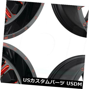 �C�O�A���z�C�[�� 20x10 Fuel Hardline D621 5x5.5 / 5x150 -18 Red Wheels Rims Set�i4�j 20x10 Fuel Hardline D621 5x5.5/5x150 -18 Red Wheels Rims Set(4) �y���s�A���i�z