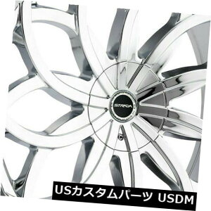 �C�O�A���z�C�[�� 24x10 Strada S61 Huracan 6x135 / 6x5.5 30 Chrome Wheels Rims Set�i4�j 24x10 Strada S61 Huracan 6x135/6x5.5 30 Chrome Wheels Rims Set(4)