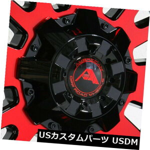 COAzC[ 20x12AJIt[hA105 6x135 / 6x5.5 -44ubN}VjObhzC[RZbgi4j 20x12 American Off-Road A105 6x135/6x5.5 -44 Black Machined Red Wheels R Set(4)