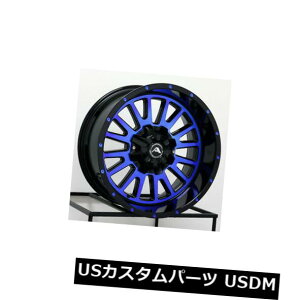 COAzC[ 20x12AJIt[hA105 8x6.5 / 8x165.1 -44ubN}VjOu[zC[Zbgi4j 20x12 American Off-Road A105 8x6.5/8x165.1 -44 Black Machined Blue Wheels Set(4)
