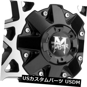 COAzC[ 22x12It[hX^[M14 6x135 / 6x5.5 -44ubN}VzC[Zbgi4j 22x12 Off-Road Monster M14 6x135/6x5.5 -44 Black Machine Wheels Rims Set(4)