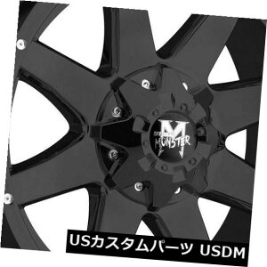 COAzC[ 22x12It[hX^[M08 6x135 / 6x5.5 -44tbgubN}VzC[Zbgi4j 22x12 Off-Road Monster M08 6x135/6x5.5 -44 Flat Black Machine Wheels Rim Set(4)