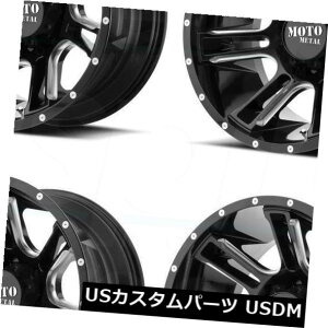 �C�O�A���z�C�[�� 20x9 Moto Metal MO982 Amp 5x5 / 5x127 0�u���b�N�~���h�z�C�[�������Z�b�g�i4�j 20x9 Moto Metal MO982 Amp 5x5/5x127 0 Black Milled Wheels Rims Set(4) �y���s�A���i�z