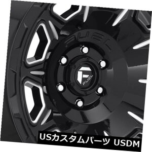 �C�O�A���z�C�[�� 20x10 Fuel Vengeance D688 5x5 / 5x127 -18�u���b�N�~���h�z�C�[�������Z�b�g�i4�j 20x10 Fuel Vengeance D688 5x5/5x127 -18 Black Milled Wheels Rims Set(4)