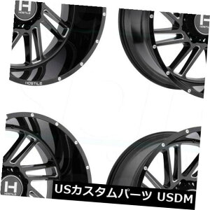 �C�O�A���z�C�[�� 20x9�G�ΓI��H110�X�g���C�J�[8x170 0�u���b�N�~���h�z�C�[�������Z�b�g�i4�j 20x9 Hostile H110 Stryker 8x170 0 Black Milled Wheels Rims Set(4) �y���s�A���i�z