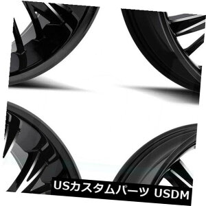 COAzC[ 22x9 MKW M122 5x115 / 5x120 18OXubN}VzC[Zbgi4j 22x9 MKW M122 5x115/5x120 18 Gloss Black Machine Wheels Rims Set(4)