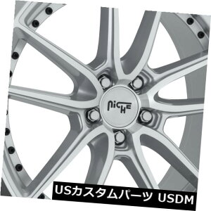 COAzC[ 20x10.5 ET20 Niche M221 Dfs 5x115 Silver  Machined Wheels (Set of 4)