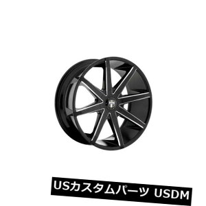 �C�O�A���z�C�[�� 20x8.5 ET30�_�uS109�v�b�V��5x114.3 / 5x127�u���b�N�~���h�����i4�Z�b�g�j 20x8.5 ET30 Dub S109 Push 5x114.3/5x127 Black Milled Rims (Set of 4) �y���s�A���i�z