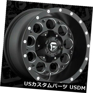 COAzC[ 15x8 ET-18 Fuel D525 Revolver 5x120.7 / 5x127ubN~hzC[i4Zbgj 15x8 ET-18 Fuel D525 Revolver 5x120.7/5x127 Black Milled Wheels (Set of 4)