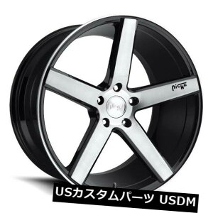 �C�O�A���z�C�[�� 19x8.5 ET35�j�b�`M124�~���m5x120�u���b�N�u���V�z�C�[���i4�Z�b�g�j 19x8.5 ET35 Niche M124 Milan 5x120 Black Brushed Wheels (Set of 4) �y���s�A���i�z