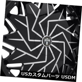 海外輸入ホイール 26x9 ET25ダブS231 Dazr 5x114.3 / 5x120ブラックミルドホイール（4個セット） 26x9 ET25 Dub S231 Dazr 5x114.3/5x120 Black Milled Wheels (Set of 4)