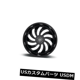 海外輸入ホイール 24x9 ET25ダブS242コホン5x114.3 / 5x120ブラックミルドリム（4個セット） 24x9 ET25 Dub S242 Cojones 5x114.3/5x120 Black Milled Rims (Set of 4)