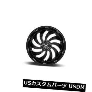 �C�O�A���z�C�[�� 24x9 ET25�_�uS242�R�z��5x114.3 / 5x120�u���b�N�~���h�����i4�Z�b�g�j 24x9 ET25 Dub S242 Cojones 5x114.3/5x120 Black Milled Rims (Set of 4) �y���s�A���i�z