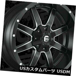 �C�O�A���z�C�[�� 22x10 ET10 Fuel D538 Maverick 8x180�u���b�N�~���h�����i4�Z�b�g�j 22x10 ET10 Fuel D538 Maverick 8x180 Black Milled Rims (Set of 4) �y���s�A���i�z
