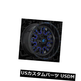 海外輸入ホイール 22x10 ET10 Fuel D645 Stroke 8x180 Black w / Candy Blue Wheels（4個セット） 22x10 ET10 Fuel D645 Stroke 8x180 Black w/Candy Blue Wheels (Set of 4)