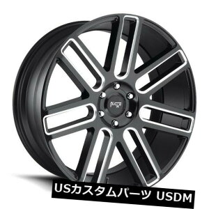 �C�O�A���z�C�[�� 24x10 ET25 Niche M096 Elan 5x139.7�u���b�N�~���h�����i4�Z�b�g�j 24x10 ET25 Niche M096 Elan 5x139.7 Black Milled Rims (Set of 4) �y���s�A���i�z