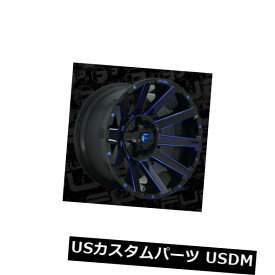 海外輸入ホイール 24x12 ET-44 Fuel D644 Contra 8x165.1 Black w / Candy Blue Wheels（4個セット） 24x12 ET-44 Fuel D644 Contra 8x165.1 Black w/Candy Blue Wheels (Set of 4)