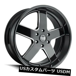 �C�O�A���z�C�[�� 22x9.5 ET25�_�uS223�r�b�O�o���[5x139.7�u���b�N�~���h�z�C�[���i4�Z�b�g�j 22x9.5 ET25 Dub S223 Big Baller 5x139.7 Black Milled Wheels (Set of 4) �y���s�A���i�z