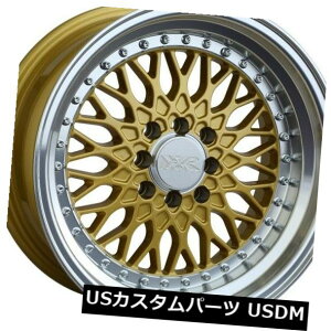�C�O�A���z�C�[�� 16X8 +20 XXR 536 4x100 / 114.3�S�[���h/�}�V�����b�v�z�C�[���i4�Z�b�g�j 16X8 +20 XXR 536 4x100/114.3 Gold / Machine Lip Wheels (Set of 4) �y���s�A���i�z