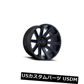 海外輸入ホイール 24x14 ET-75 Fuel D644 Contra 8x165.1 Black w / Candy Blue Rims（4個セット） 24x14 ET-75 Fuel D644 Contra 8x165.1 Black w/Candy Blue Rims (Set of 4)