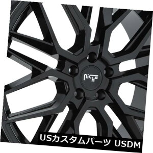 COAzC[ 22x10.5 ET45jb`M224K}5x130ubNi4Zbgj 22x10.5 ET45 Niche M224 Gamma 5x130 Black Rims (Set of 4)