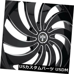 �C�O�A���z�C�[�� 24x9 Dub S242 Cojones 5x114.3/5x120 ET25 Black  Milled Wheels (Set of 4) �y���s�A���i�z