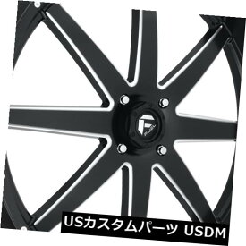 海外輸入ホイール 30x6 Fuel D538 Maverick 4x156 ET1 Black &amp; Milled Wheels (Set of 4)