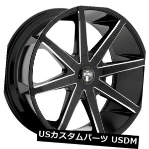 COAzC[ 24x9.5 Dub S109 Push 6x135/6x139.7 ET25 Black  Milled Wheels (Set of 4)